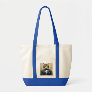 Kat in een pak tote bag