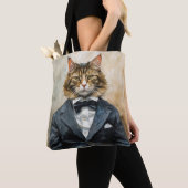 Kat in een pak tote bag (Dichtbij)