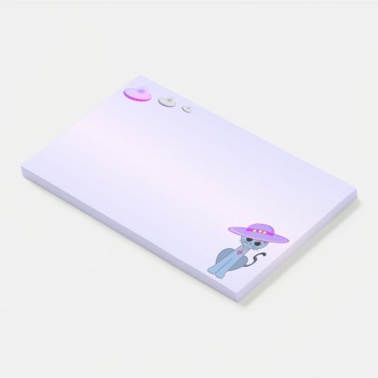 Kat in een Pet en vliegende schotels Post-it® Notes (Schuin)