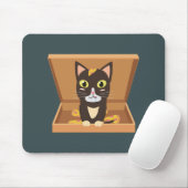 Kat in een pizzadoos muismat (Met muis)