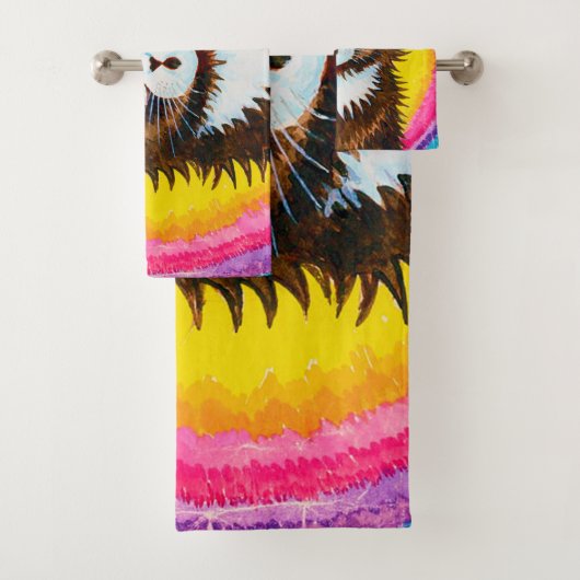 Kat in een regenboog, Louis Wain Bad Handdoek (Insitu)