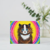 Kat in een regenboog, Louis Wain Briefkaart (Staand voorkant)