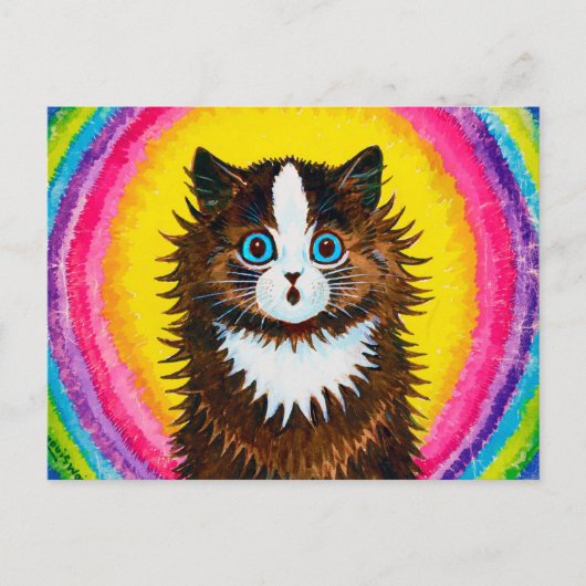 Kat in een regenboog, Louis Wain Briefkaart (Voorkant)