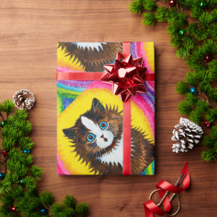 Kat in een regenboog, Louis Wain Cadeaupapier