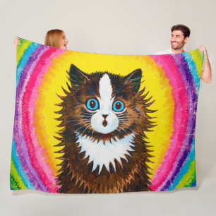 Kat in een regenboog, Louis Wain Fleece Deken