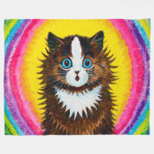 Kat in een regenboog, Louis Wain Fleece Deken (Voorkant (Horizontaal))