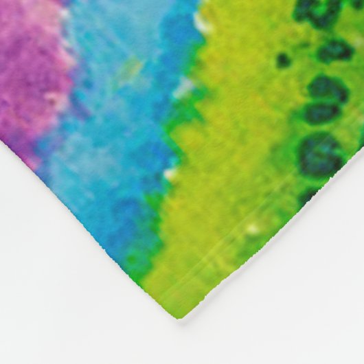 Kat in een regenboog, Louis Wain Fleece Deken (Hoek)