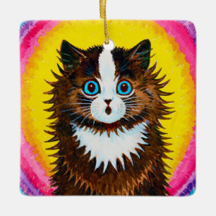Kat in een regenboog, Louis Wain Keramisch Ornament
