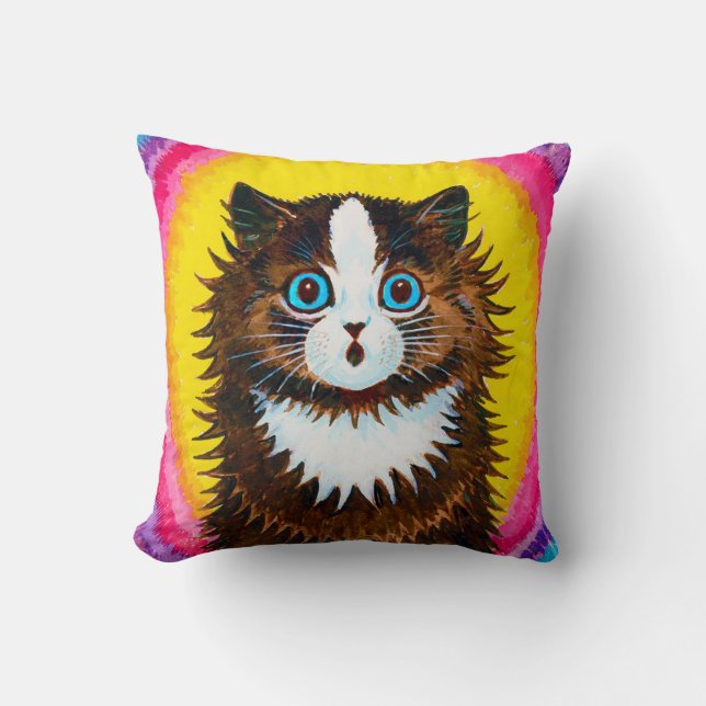 Kat in een regenboog, Louis Wain Kussen (Voorkant)