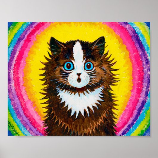 Kat in een regenboog, Louis Wain Poster (Voorkant)