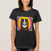 Kat in een regenboog, Louis Wain T-shirt (Voorkant)