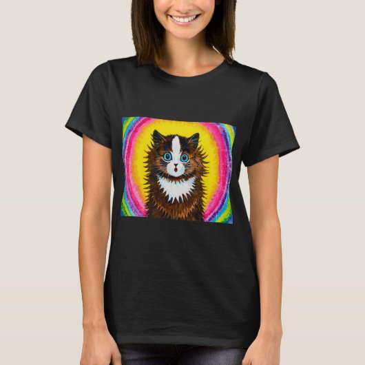 Kat in een regenboog, Louis Wain T-shirt (Voorkant)