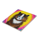 Kat in een regenboog, Louis Wain Tegeltje (Zijkant)