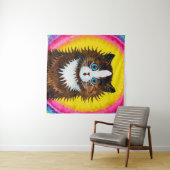 Kat in een regenboog, Louis Wain Wandkleed (In Situ (horizontaal))