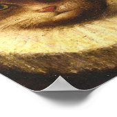 Kat in een ruff-klap Victoriaans kunst  Poster (Hoek)