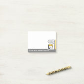 Kat in een schoot met een Cartoon kat Post-it® Notes (Op bureau)