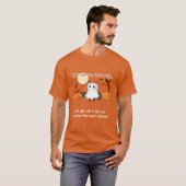 Kat in een spookkostuum t-shirt (Voorkant volledig)