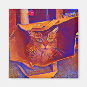 Kat in een tas magneet (Voorkant)