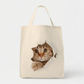 Kat in een tas. tote bag (Voorkant)