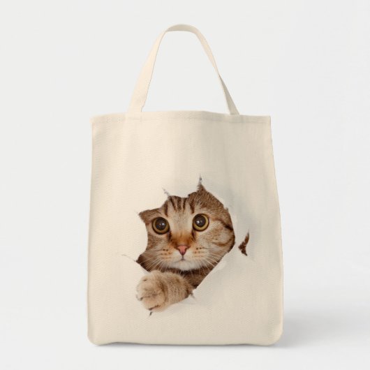 Kat in een tas. tote bag (Voorkant)