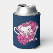 Kat in een theebeker blikjeskoeler (Blikje Voorkant)