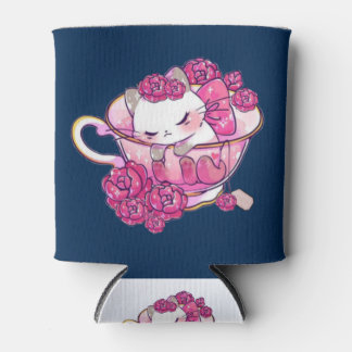 Kat in een theebeker blikjeskoeler