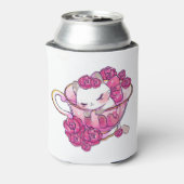 Kat in een theebeker blikjeskoeler (Blikje Achterkant)