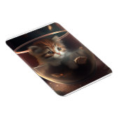 kat in een transparante teacup flexibele foto magneet (Rechterzijde)