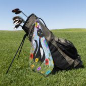 Kat in een tuin Abstracte kunst Golfhanddoek (Groen)