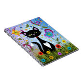 Kat in een tuin Abstracte kunst Notitieboek (Rechterzijde)