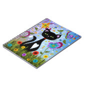 Kat in een tuin Abstracte kunst Notitieboek (Linkerzijde)