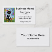 Kat in een tuin Abstracte kunst op maat Visitekaartje (Voorkant / Achterkant)