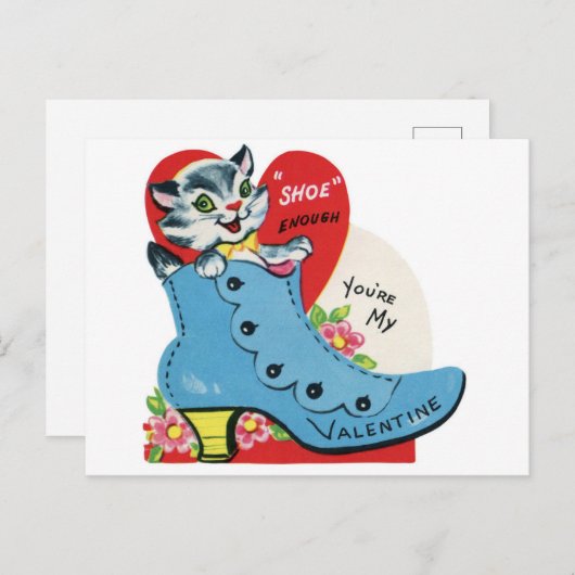  kat in een Valentijn Briefkaart (Voorkant / Achterkant)