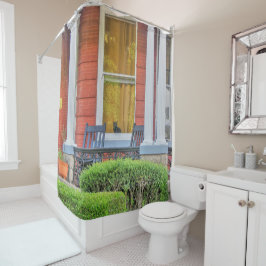 Kat in een venster douchegordijn