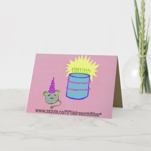 Kat in een Verjaardag van de Partij van de Doos Kaart (Achterkant)