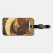 Kat in een Victoriaans  kunst  schilderen Bagagelabel (Achterkant horizontaal)