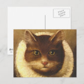 Kat in een Victoriaans  kunst  schilderen Briefkaart (Voorkant / Achterkant)