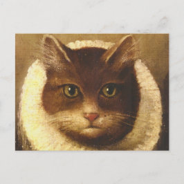 Kat in een Victoriaans  kunst  schilderen Briefkaart