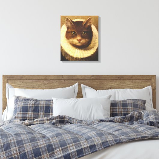Kat in een Victoriaans kunst schilderen Canvas Afdruk (Insitu (Slaapkamer))