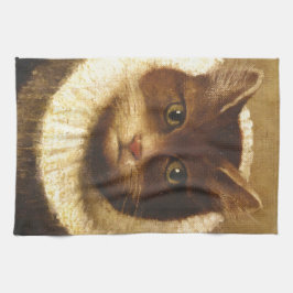 Kat in een Victoriaans kunst schilderen Theedoek