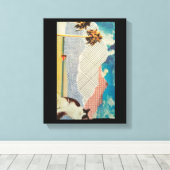 Kat in een vreemd landschap canvas afdruk (Insitu (Houten vloer))