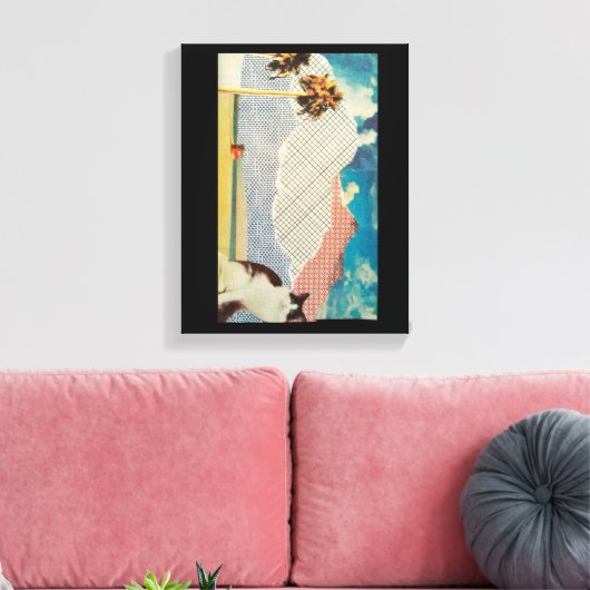 Kat in een vreemd landschap canvas afdruk (Insitu (Woonkamer))