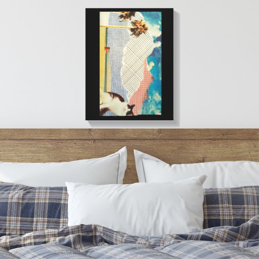 Kat in een vreemd landschap canvas afdruk (Insitu (Slaapkamer))