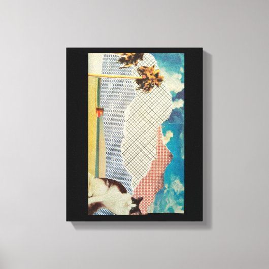 Kat in een vreemd landschap canvas afdruk (Voorkant)