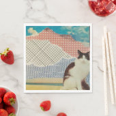 Kat in een vreemd landschap servetten (Insitu)