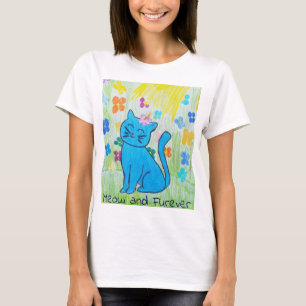  kat in een zonnige tuin T-shirt