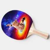 Kat in een zwart gat tafeltennisbatje (Zijkant)