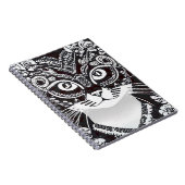 Kat in een zwart-wit Mardi Gras masker Notitieboek (Rechterzijde)