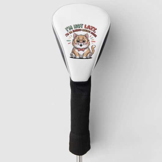 Kat in Energiebesparende Modus Golfheadcover (Voorkant)