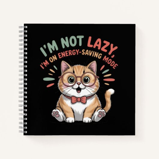 Kat in Energiebesparende Modus Notitieboek (Voorkant)